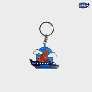 [Available to Order] A DOG AND A PLANE METAL KEYCHAIN