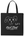 One side of the black canvas tote bag  with featuring a white line-art graphic of a cartoon dog face and text that reads 'FontFt5', 'Font Peat', and 'YESTERDAY FAN MEETING IN NYC' on a plain white background.