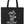 One side of the black canvas tote bag featuring a white graphic print of a cartoon character and the text 'Fort Peat' and 'YESTERDAY FAN MEETING IN NYC' on the front, set against a plain white background.